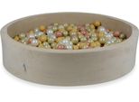 Bacinella 130X30Cm Velvet Soft Beige Con 600 Palline: Oro Chiaro, Madreperla, Beige, Oro Rosa