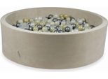Bacinella 130X40Cm Velvet Soft Beige Con 700 Palline: Oro Chiaro, Opale, Madreperla, Trasparente, Argento