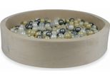 Bacinella 130X30Cm Velvet Soft Beige Con 600 Palline: Oro Chiaro, Opale, Madreperla, Trasparente, Argento