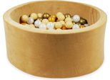 Piscina Secca 90X40 Velvet Soft Carmel Con 300 Palline: Beige, Oro Antico, Oro, Opalescente