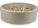 Bacinella 130X40Cm Velvet Soft Beige Con 700 Palline: Oro Chiaro, Madreperla, Beige, Oro Rosa