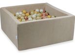 Bacinella 90X90X40Cm Velvet Soft Beige Con 400 Palline: Oro Chiaro, Madreperla, Beige, Oro Rosa