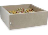 Bacinella 110X110X40Cm Velvet Soft Beige Con 600 Palline: Oro Chiaro, Madreperla, Beige, Oro Rosa