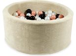 Piscina Secca 90X40 Cord Beige Con 300 Palline: Madreperla, Oro Rosa, Nero