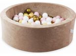 Vasca Di Asciugatura 90X30 Velvet Soft Dark Beige Con 200 Palline: Bianco, Rosa Chiaro, Beige, Oro Antico
