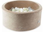 Vasca Di Asciugatura 90X40 Velvet Soft Dark Beige Con 300 Palline: Trasparente, Bianco, Madreperla, Oro Chiaro, Opalescente