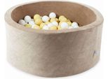 Bacino Di Asciugatura 90X40 Velvet Soft Dark Beige Con 300 Palline: Bianco, Beige