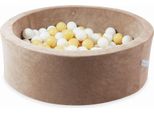 Vaschetta Di Asciugatura 90X30 Velvet Soft Dark Beige Con 200 Palline: Bianco, Beige