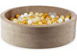 Vaschetta Di Asciugatura 110X30 Velvet Soft Dark Beige Con 400 Palline: Trasparente, Bianco, Beige, Oro