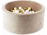 Piscina Di Asciugatura 90X40 Velvet Soft Dark Beige Con 300 Palline: Bianco, Rosa Chiaro, Beige, Oro Antico