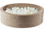 Vasca Di Asciugatura 110X30 Velvet Soft Dark Beige Con 400 Palline: Trasparente, Bianco, Madreperla, Oro Chiaro, Opalescente