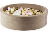 Vaschetta Di Asciugatura 110X30 Velvet Soft Dark Beige Con 400 Palline: Bianco, Rosa Chiaro, Beige, Oro Antico