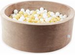 Vaschetta Di Asciugatura 110X40 Velvet Soft Dark Beige Con 500 Palline: Bianco, Beige
