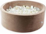 Vasca Di Asciugatura 110X40 Velvet Soft Dark Beige Con 500 Palline: Trasparente, Bianco, Madreperla, Oro Chiaro, Opalescente