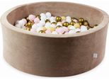 Vaschetta Di Asciugatura 110X40 Velvet Soft Dark Beige Con 500 Palline: Bianco, Rosa Chiaro, Beige, Oro Antico