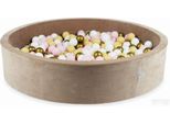 Vaschetta Di Asciugatura 130X30 Velvet Soft Dark Beige Con 600 Palline: Bianco, Rosa Chiaro, Beige, Oro Antico