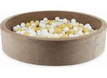 Bacino Di Asciugatura 130X30 Velvet Soft Dark Beige Con 600 Palline: Bianco, Beige