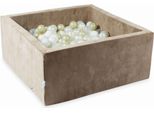 Vaschetta Di Asciugatura 90X90X40 Velvet Soft Dark Beige Con 400 Palline: Trasparenti, Bianche, Madreperla, Oro Chiaro, Opalescenti