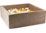 Vaschetta Di Asciugatura 110X110X40 Velvet Soft Dark Beige Con 600 Palline: Trasparente, Bianco, Beige, Oro