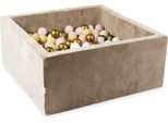 Vaschetta Di Asciugatura 90X90X40 Velvet Soft Dark Beige Con 400 Palline: Bianco, Rosa Chiaro, Beige, Oro Antico