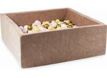 Vaschetta Di Asciugatura 110X110X40 Velvet Soft Dark Beige Con 600 Palline: Bianco, Rosa Chiaro, Beige, Oro Antico