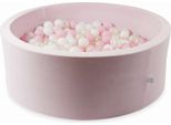 Vasca Di Asciugatura 110X40 Velvet Soft Light Pink Con 500 Palline: Bianco, Rosa Chiaro, Opalescente