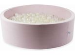 Piscina Asciutta 130X40 Velvet Soft Rosa Chiaro Con 700 Sfere: Trasparente, Perlato, Opalescente