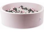 Bacinella 130X40 Velvet Soft Light Pink Con 700 Palline: Madreperla, Rosa Chiaro, Grafite Metallizzata