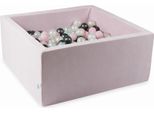 Bacinella 90X90X40 Velvet Soft Light Pink Con 400 Palline: Madreperla, Rosa Chiaro, Grafite Metallizzata