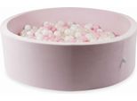 Vasca Di Asciugatura 130X40 Velvet Soft Light Pink Con 700 Palline: Bianco, Rosa Chiaro, Opalescente
