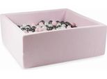 Bacinella 110X110X40 Velvet Soft Light Pink Con 600 Palline: Madreperla, Rosa Chiaro, Grafite Metallizzata
