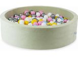 Vaschetta Di Asciugatura 110X30 Velvet Soft Light Mint Con 400 Palline: Bianco, Argento, Rosa Cipria, Giallo, Azzurro