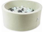 Bacinella 90X40 Velvet Soft Light Mint Con 300 Palline: Madreperla, Menta Chiara, Grafite Metallizzata