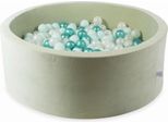 Piscina Secca 110X40 Velvet Soft Light Mint Con 500 Palline: Menta Chiara, Opalescente, Turchese Metallizzato