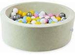Vasca Di Asciugatura 90X30 Velvet Soft Light Mint Con 200 Palline: Bianco, Argento, Rosa Cipria, Giallo, Azzurro