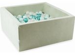 Bacinella 90X90X40 Velvet Soft Light Mint Con 400 Palline: Menta Chiara, Opalescente, Turchese Metallizzato