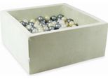 Bacinella 90X90X40 Velvet Soft Light Mint Con 400 Palline: Oro Chiaro, Opalescente, Argento