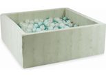 Bacinella 110X110X40 Velvet Soft Light Mint Con 600 Palline: Menta Chiara, Opalescente, Turchese Metallizzato