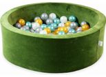 Bacinella 90X30 Velvet Soft Olive Con 200 Palline: Madreperla, Argento, Oro, Turchese Metallizzato