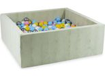 Vaschetta Di Asciugatura 110X110X40 Velvet Soft Light Mint Con 600 Palline: Bianco, Argento, Rosa Cipria, Giallo, Azzurro