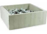 Bacinella 110X110X40 Velvet Soft Light Mint Con 600 Sfere: Madreperla, Menta Chiara, Grafite Metallizzata