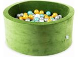 Bacinella 90X40 Velvet Soft Olive Con 300 Palline: Madreperla, Argento, Oro, Turchese Metallizzato