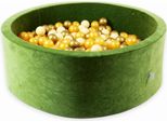 Bacinella 110X40 Velvet Soft Olive Con 500 Palline: Beige, Oro, Oro Antico