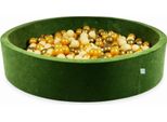 Bacino Di Asciugatura 130X30 Velvet Soft Olive Con 600 Palline: Beige, Oro, Oro Antico