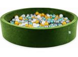 Bacinella 130X30 Velvet Soft Olive Con 600 Palline: Madreperla, Argento, Oro, Turchese Metallizzato