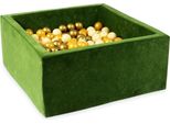 Bacinella 90X90X40 Velvet Soft Olive Con Palline 400 Pezzi: Beige, Oro, Oro Antico