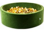 Bacino Di Asciugatura 130X40 Velvet Soft Olive Con 700 Palline: Beige, Oro, Oro Antico