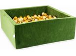 Bacino Di Asciugatura 110X110X40 Velvet Soft Olive Con 600 Palline: Beige, Oro, Oro Antico