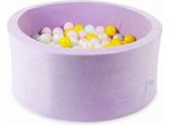 Bacinella 90X40 Velvet Soft Purple Con 300 Palline: Madreperla, Rosa Chiaro, Giallo, Menta Chiaro