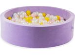 Bacinella 110X30 Velvet Soft Purple Con 400 Palline: Madreperla, Rosa Chiaro, Giallo, Menta Chiaro